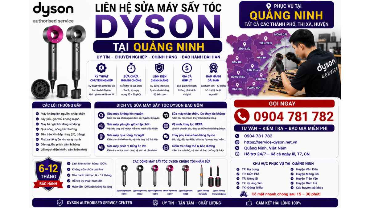 Liên Hệ Sửa Máy Sấy Tóc Dyson Tại Quảng Ninh