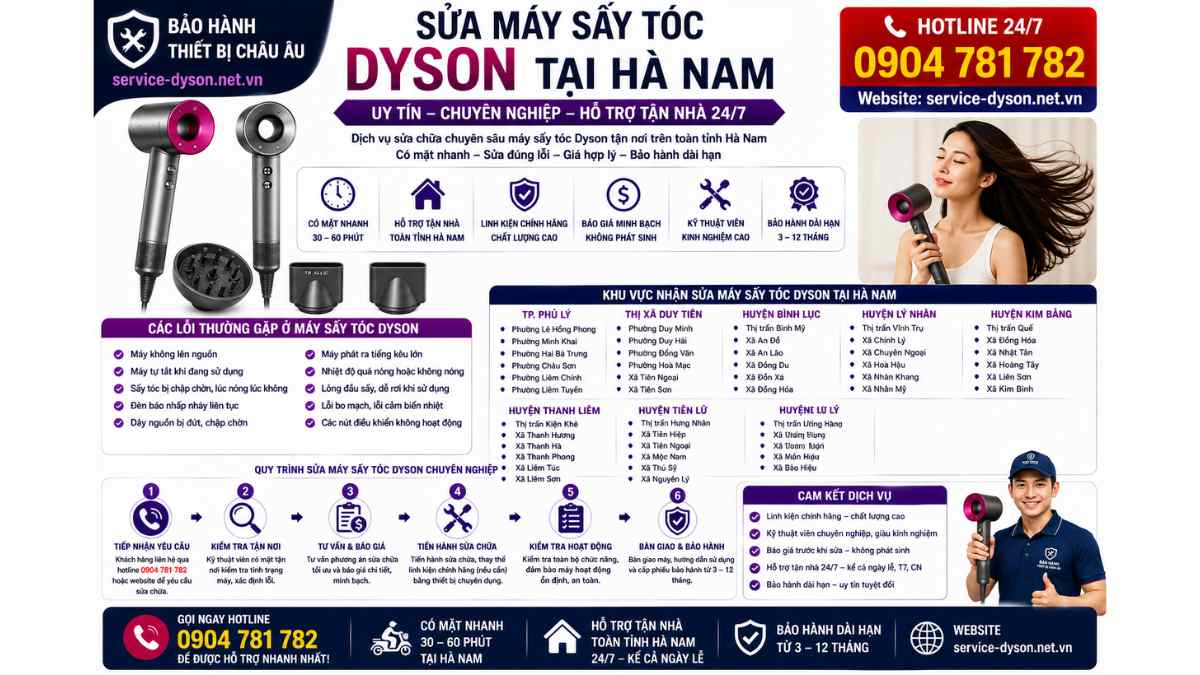 Sửa máy sấy tóc Dyson tại Hà Nam