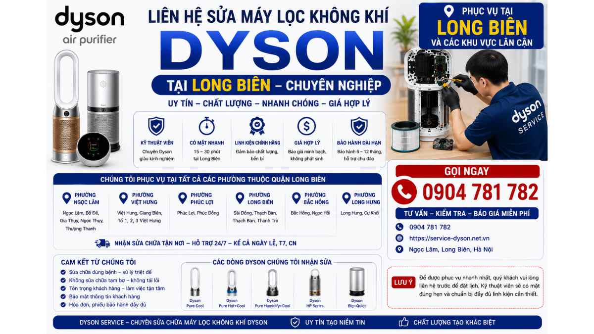 Liên Hệ Sửa Máy Lọc Không Khí Dyson Tại Long Biên