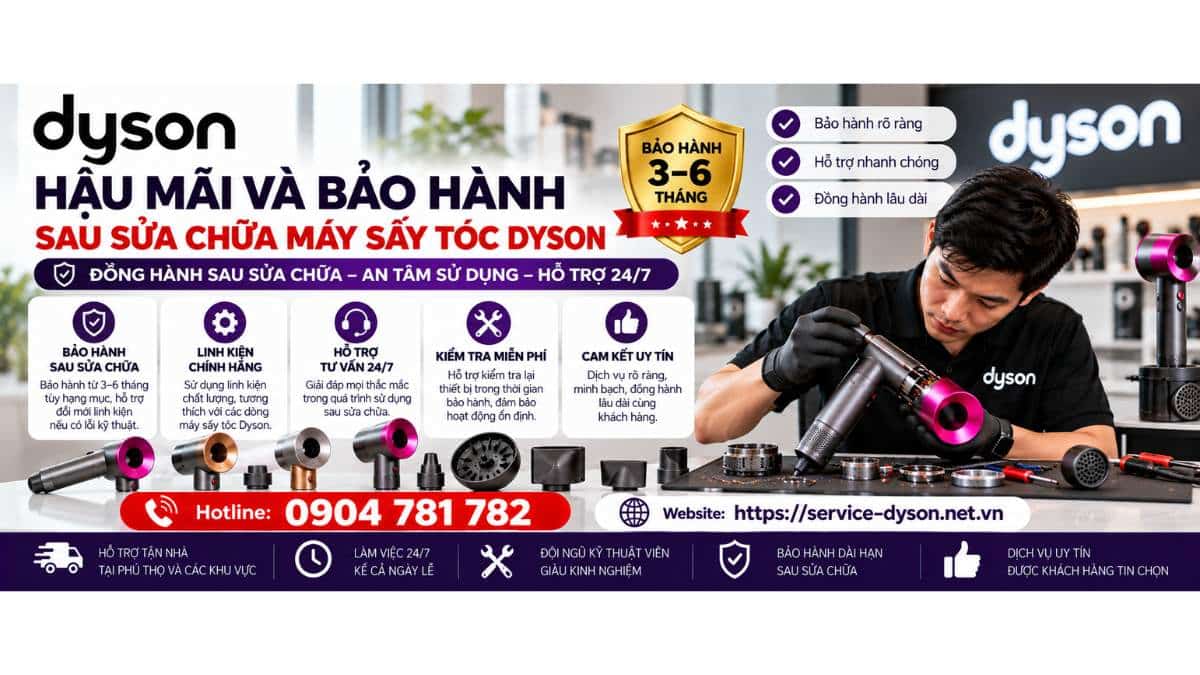 _Hậu mãi và bảo hành sau sửa chữa máy sấy tóc Dyson Hotline 0904 781 782 - Website httpsservice-dyson.net.vn