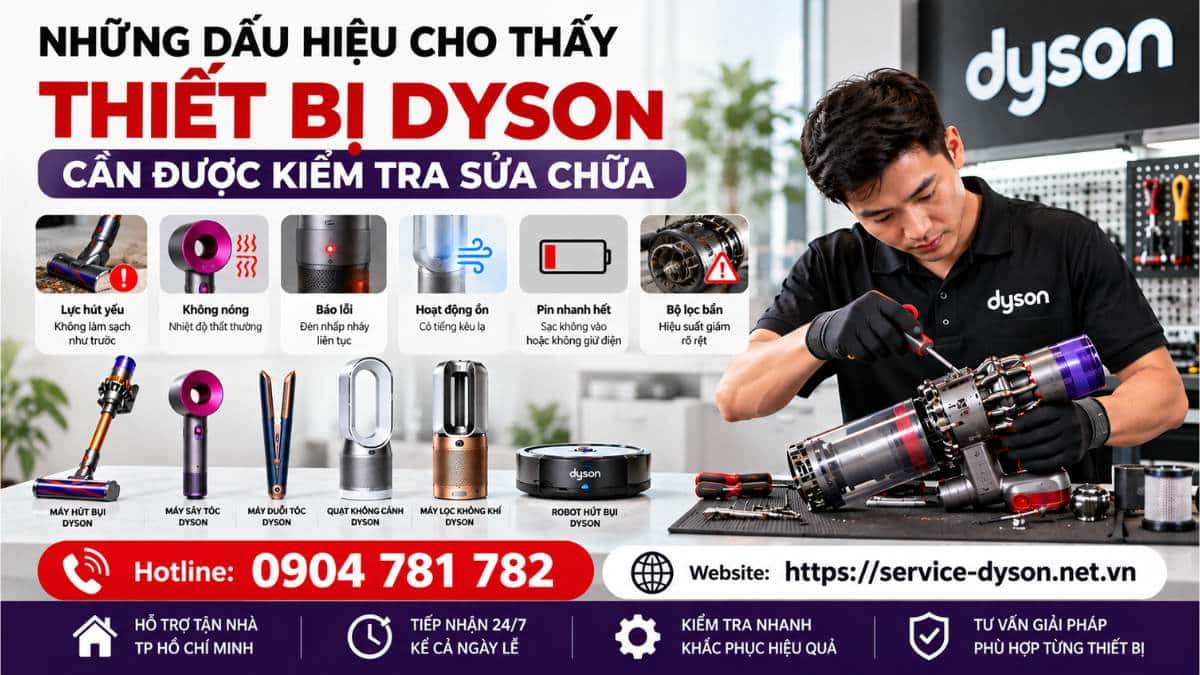 Những Dấu Hiệu Cho Thấy Thiết Bị Dyson Cần Được Kiểm Tra Sửa Chữa Hotline 0904 781 782 - Website httpsservice-dyson.net.vn
