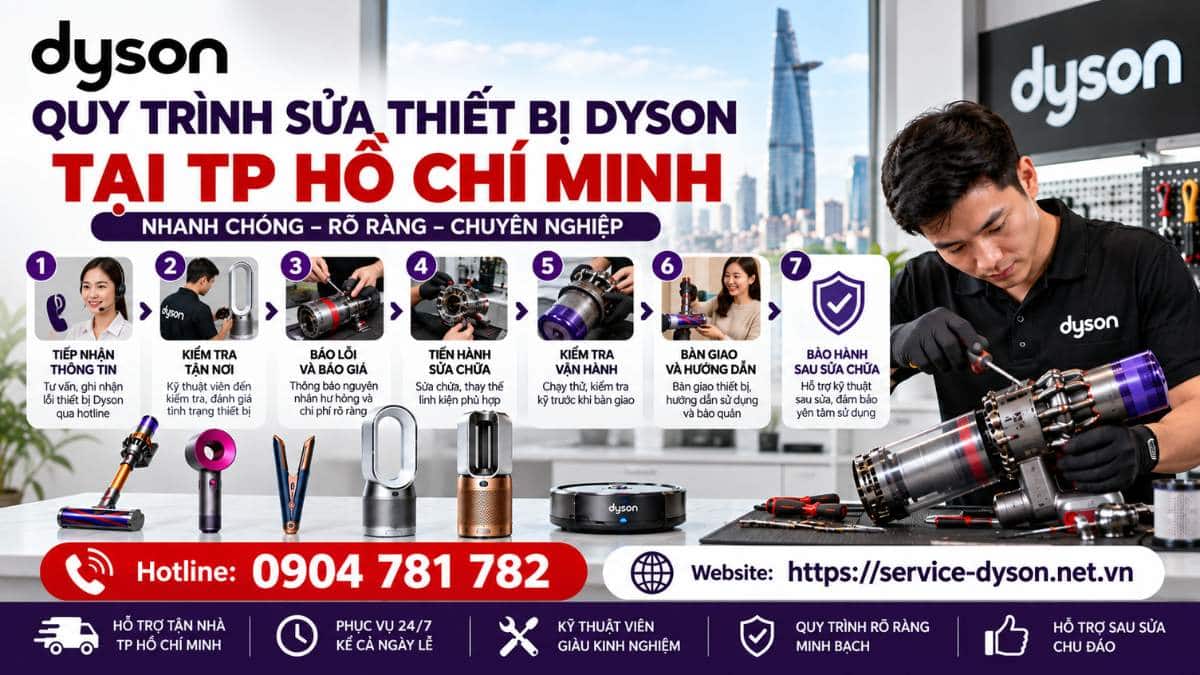 Quy Trình Sửa Thiết Bị Dyson Tại TP Hồ Chí Minh Hotline 0904 781 782 - Website httpsservice-dyson.net.vn